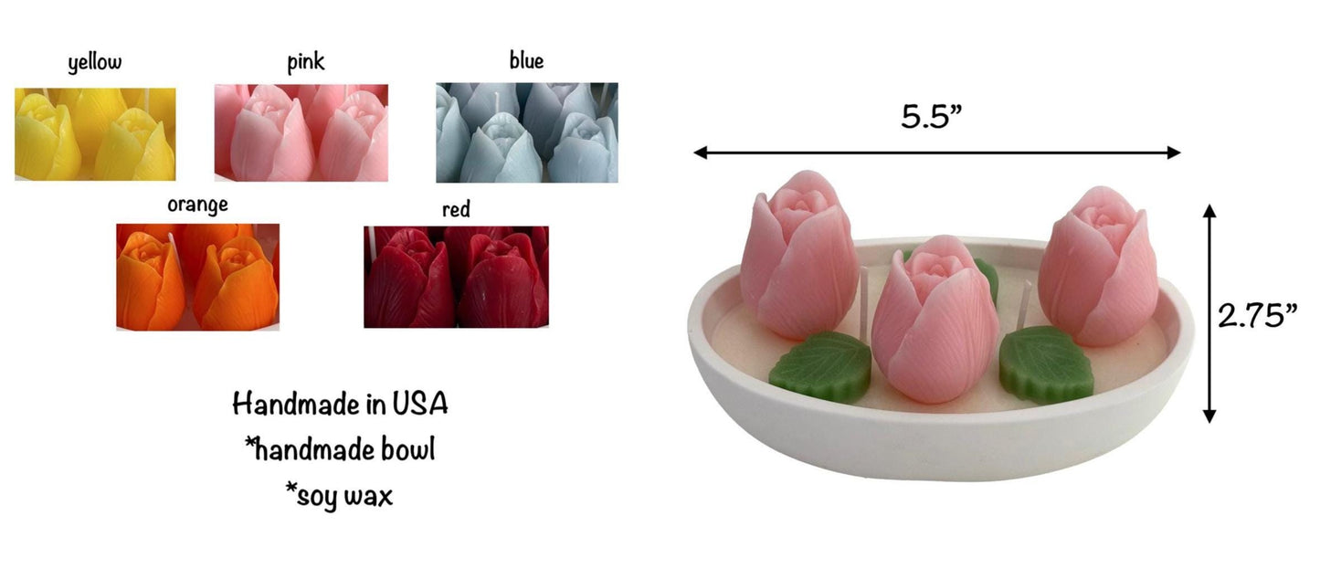 Tulips Handmade Soy Candles, Mother's Day Gift, Cozy Home Decor, Holiday Decorations,  Luxury Candle