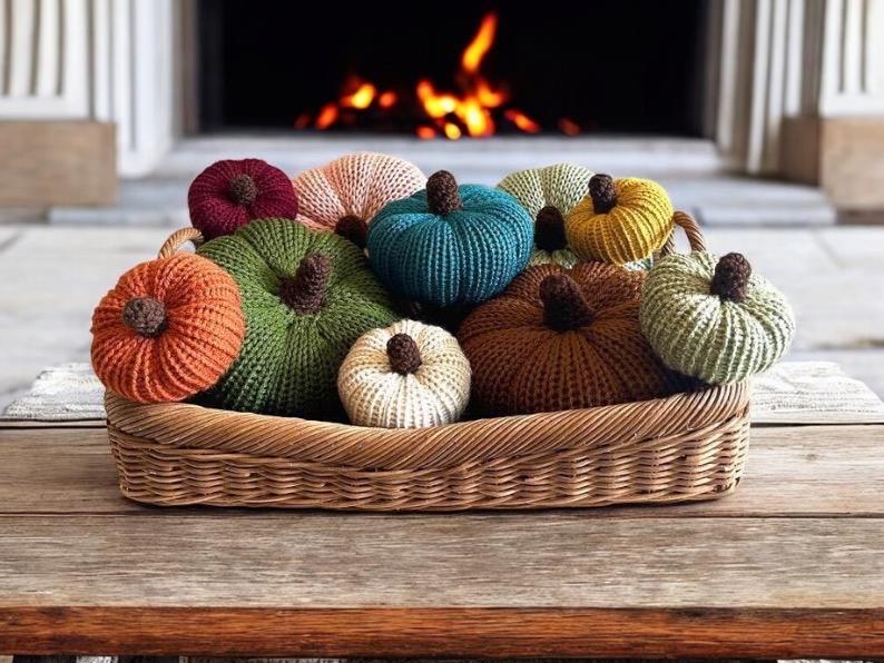 Knit Pumpkin, Knit Pumpkins, Fall Decor, Soft Pumpkins, Thanksgiving Deco, Harvest Decor, Halloween Decor