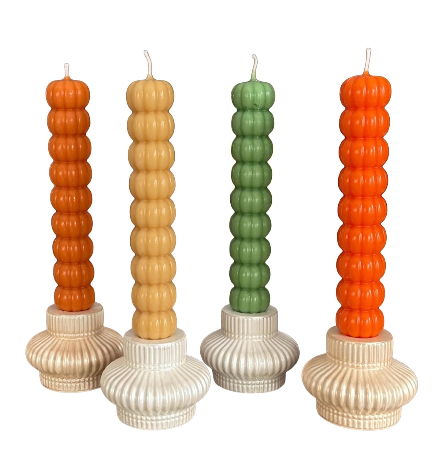 Stacked Pumpkins Taper Candles, Fall Home Decor