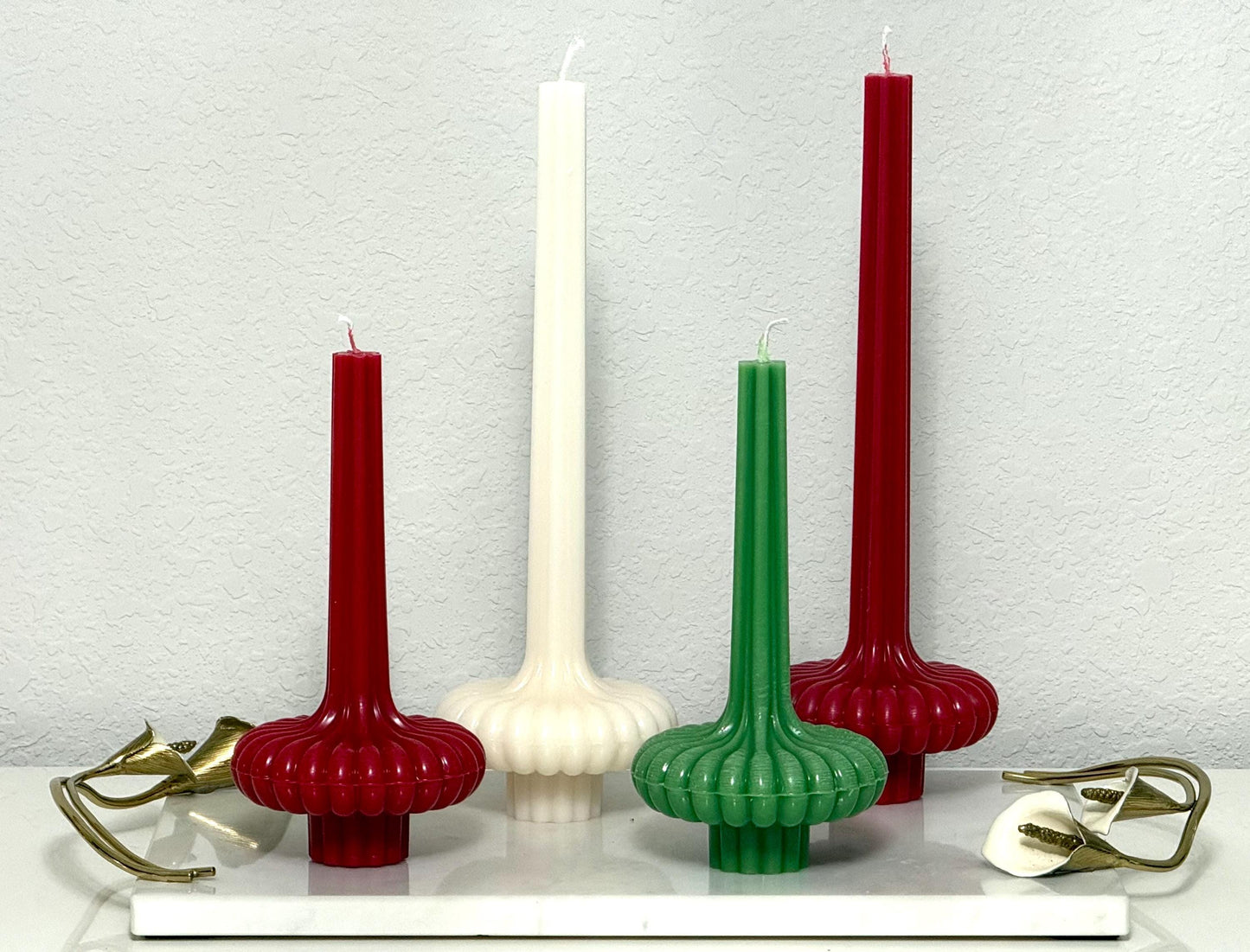 Handmade Sculptural Soy Candle, Modern Minimalist Home Decor Pillar Candle