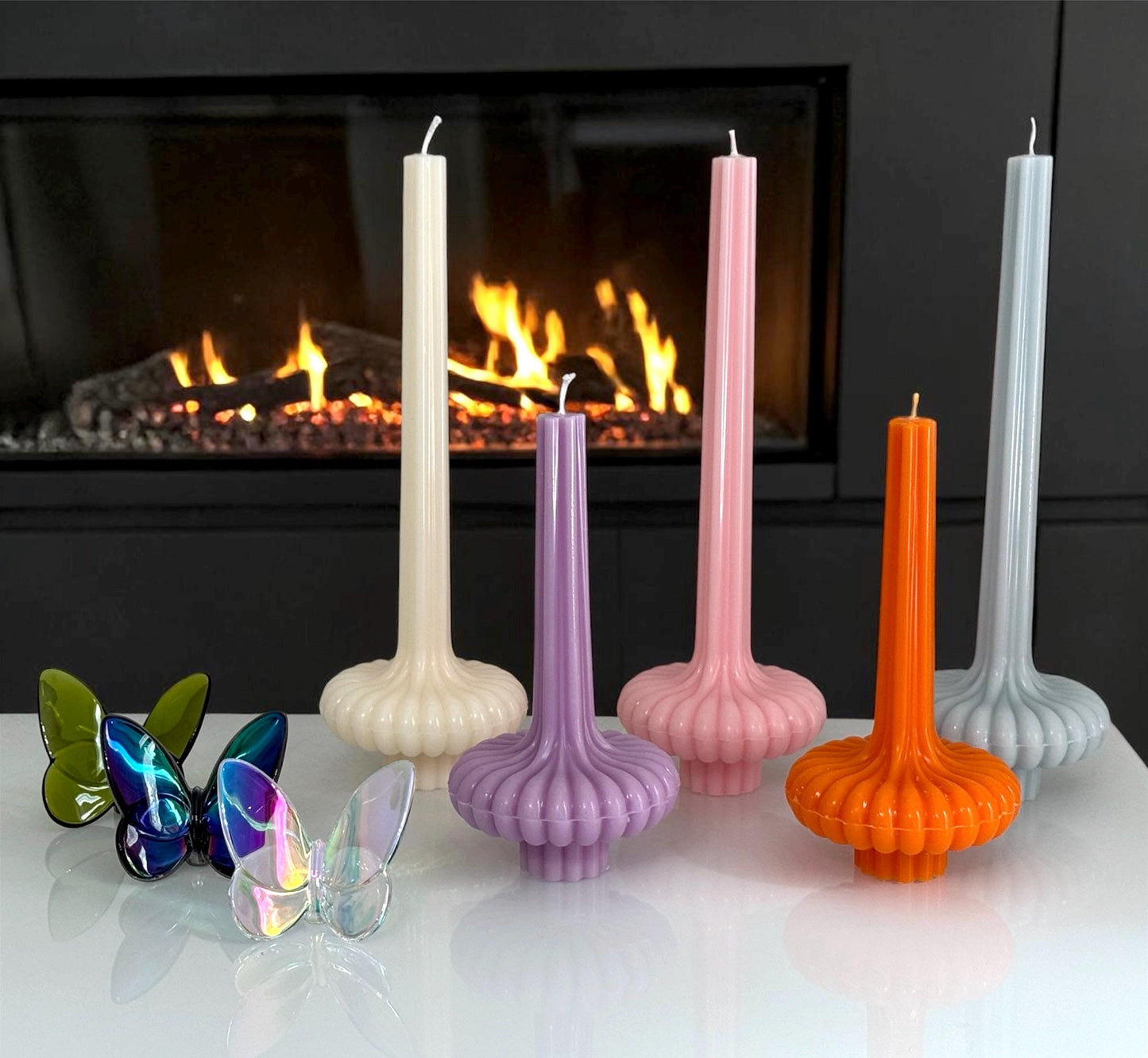 Handmade Sculptural Soy Candle, Modern Minimalist Home Decor Pillar Candle