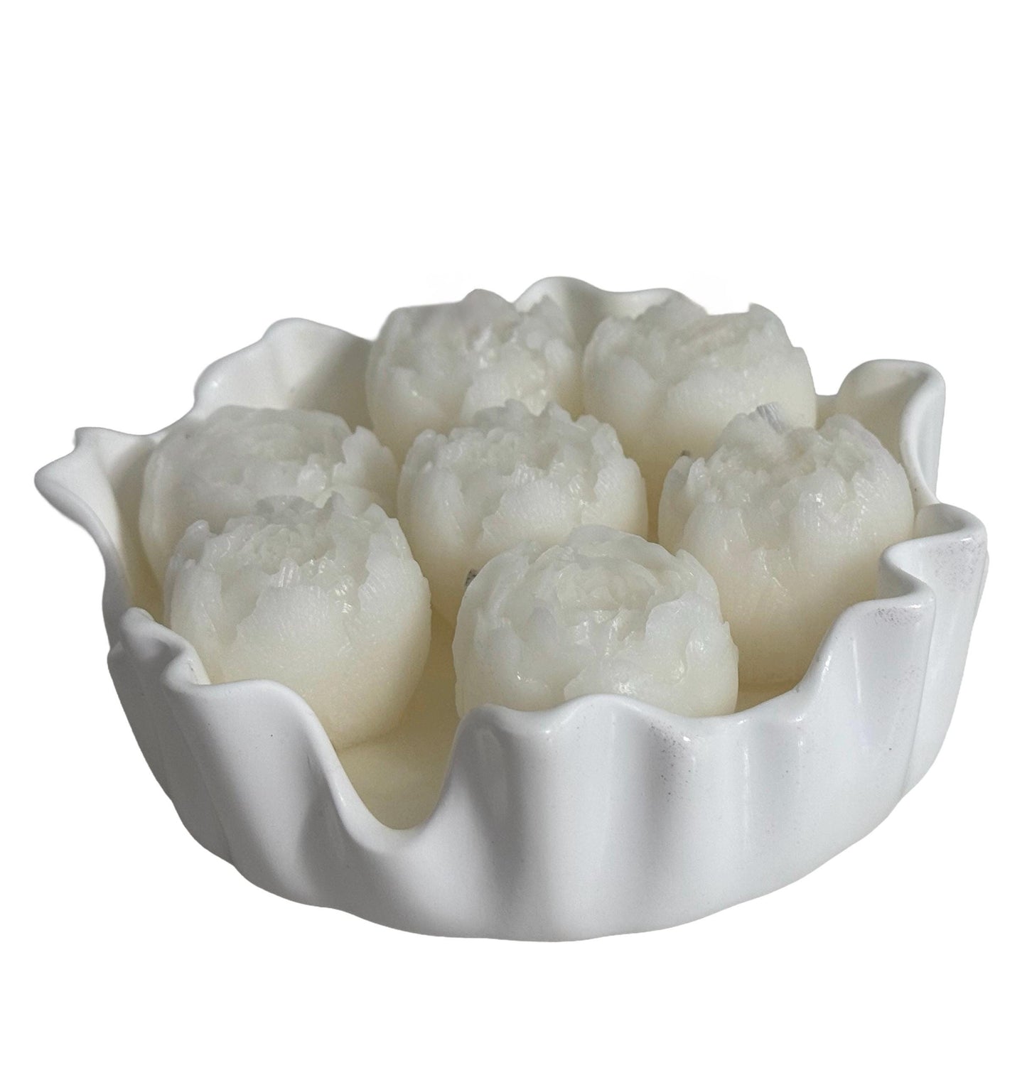 Hand Poured Soy Candle in Plaster Bowl, Minimalist Home Decor Centerpiece