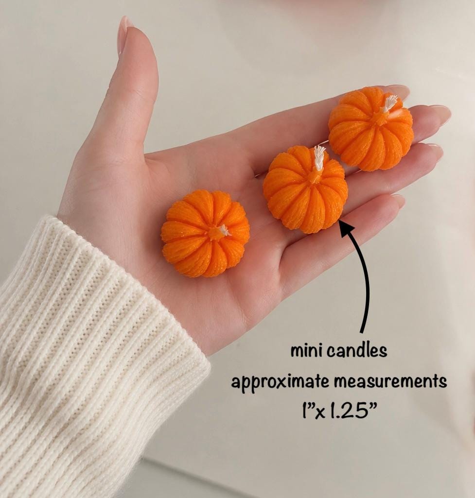 Mini Pumpkins Set of 12,  Handmade Soy Candles, Fall Home Decor,  Thanksgiving Decorations
