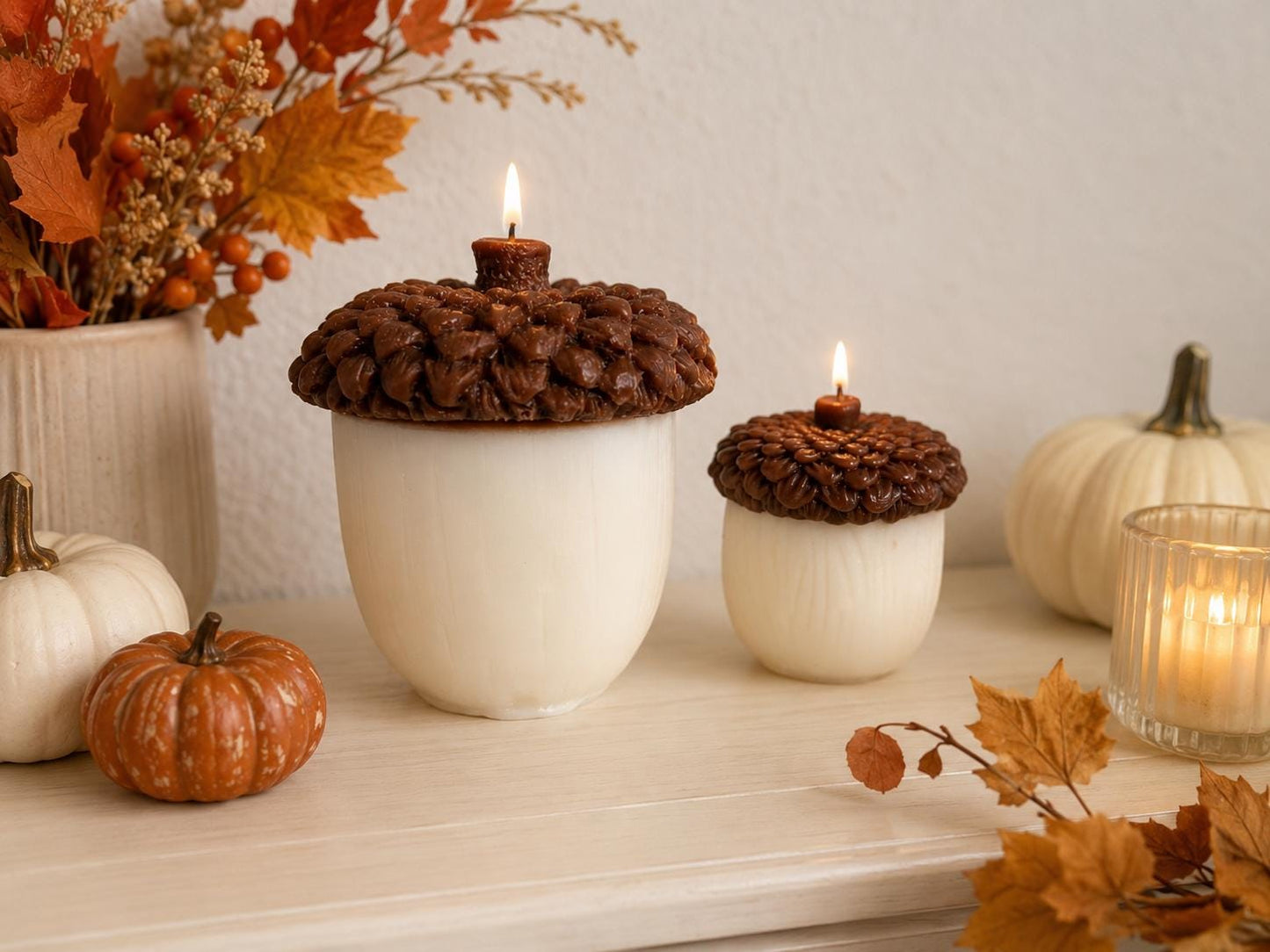 Acorn Fall Candles, Handmade Home Decor