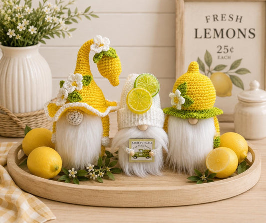 Lemons Gnome, Handmade Home Decor, Summer Decorations