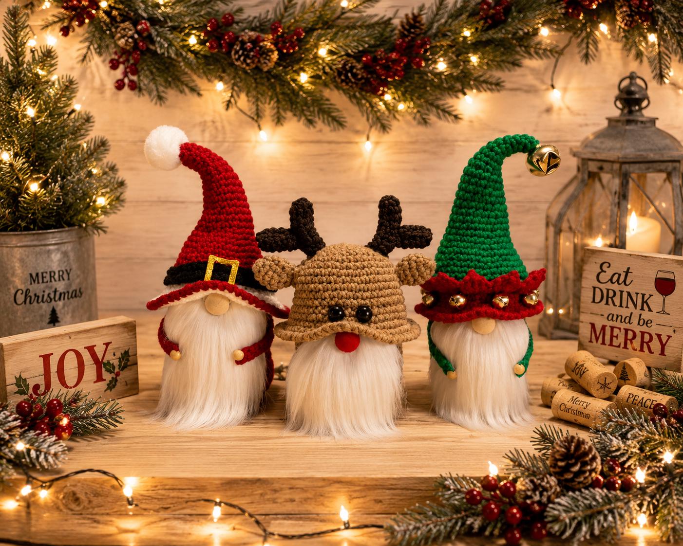 Christmas Knit Gnome, Winter Holidays Home Decor, Tiered Tray Decorations