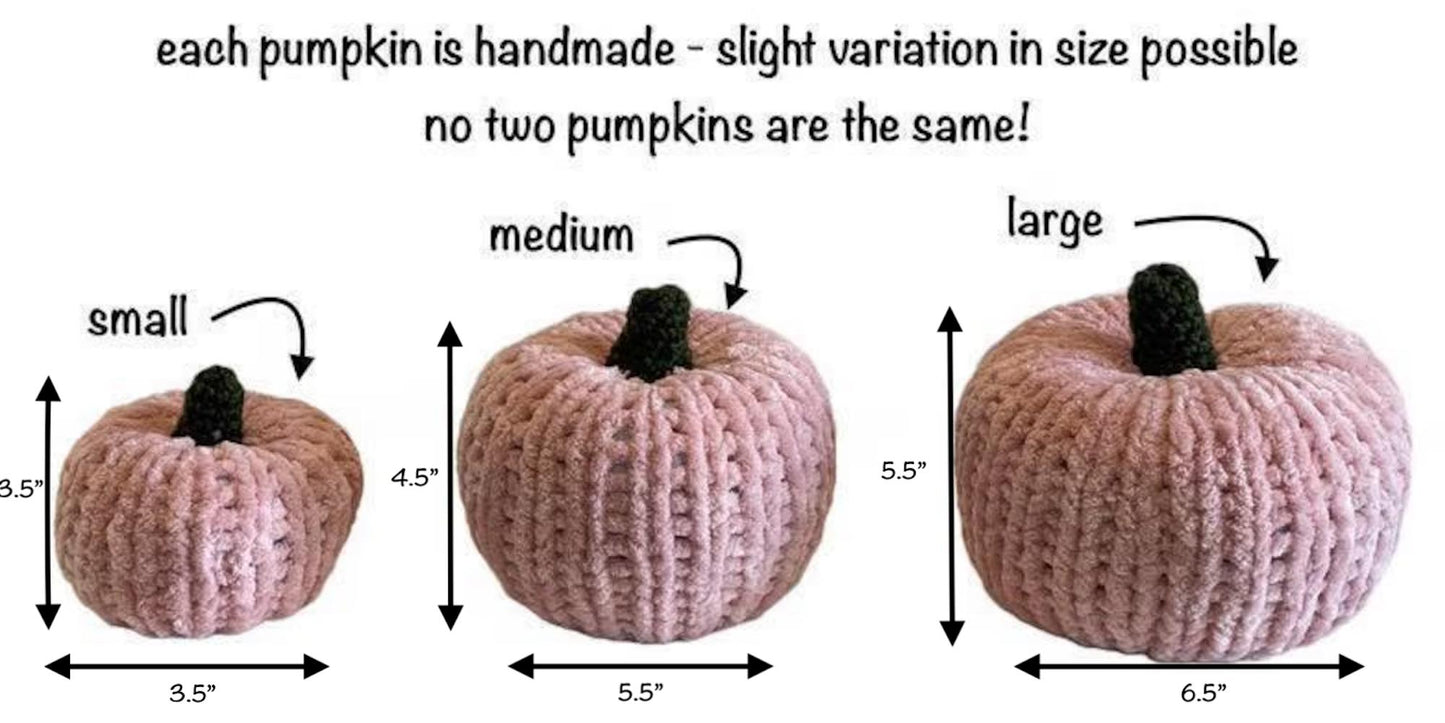 Velvet Chenille Knit Pumpkins, Knit Pumpkins, Fall Decor, Soft Pumpkins, Thanksgiving Deco, Harvest Decor, Halloween Decor