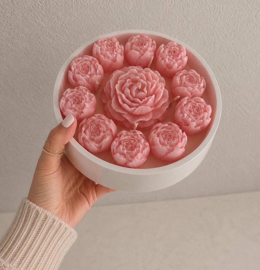 Peony  Handmade Soy Candles, Cozy Home Decor, Holiday Decorations, Housewarming Gift, Luxury Candle