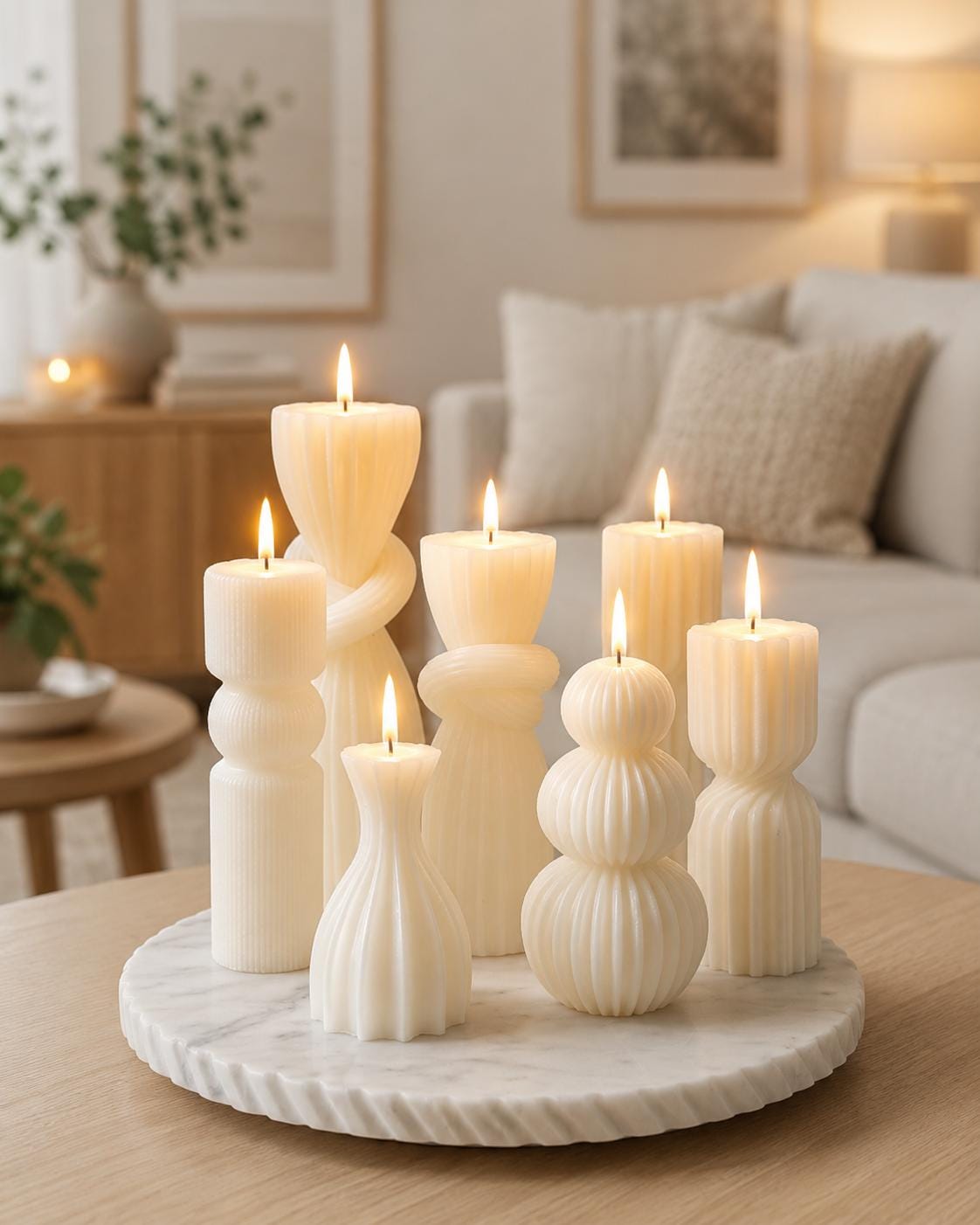 Geometric Handmade Soy Candles ,  Housewarming Gift, Modern Candles, Home Decor