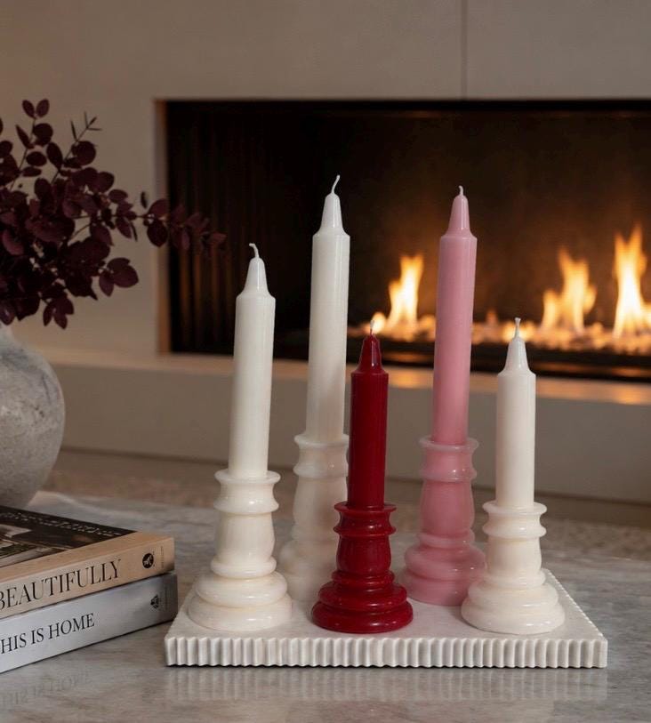 Handmade Sculptural Soy Candle, Modern Minimalist Home Decor Pillar Candle