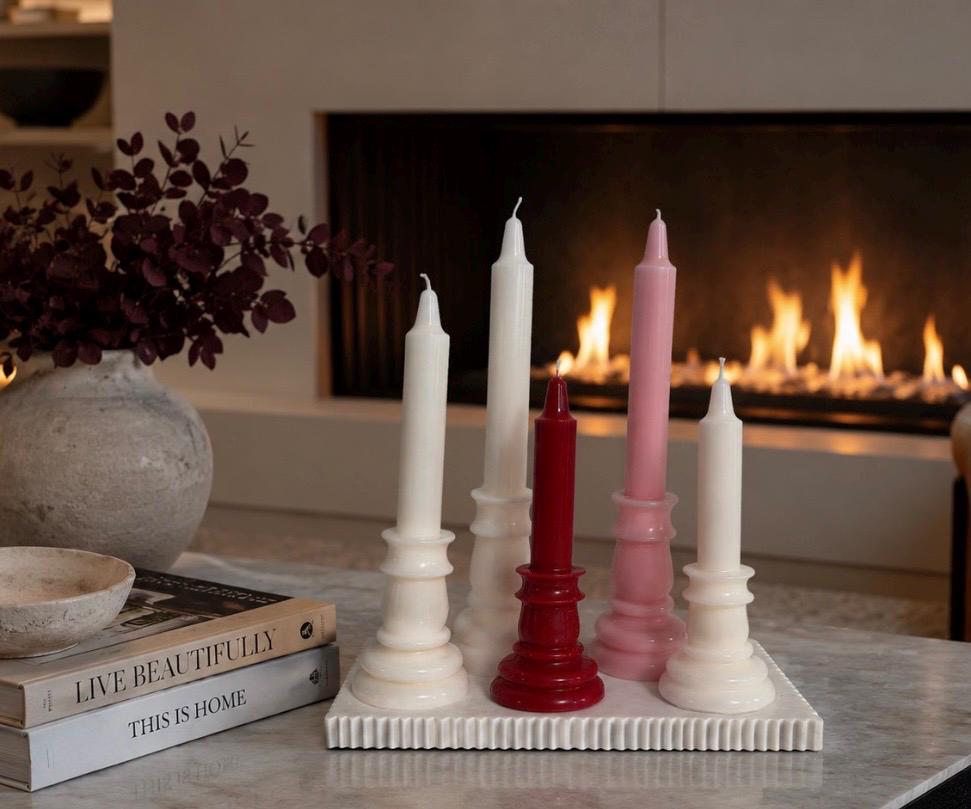 Handmade Sculptural Soy Candle, Modern Minimalist Home Decor Pillar Candle
