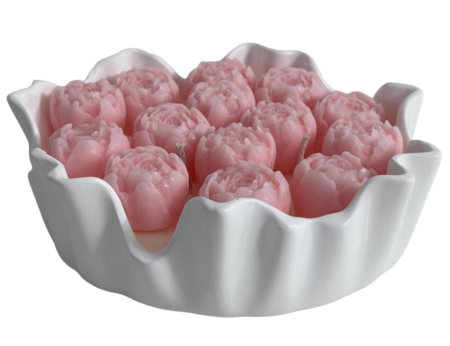 Hand Poured Soy Candle in Plaster Bowl, Minimalist Home Decor Centerpiece