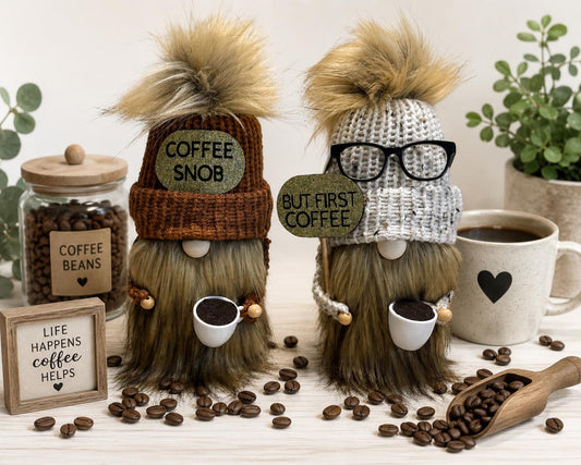 Coffee Gnome, Kitchen Home Decoration , Tiered Tray Decor