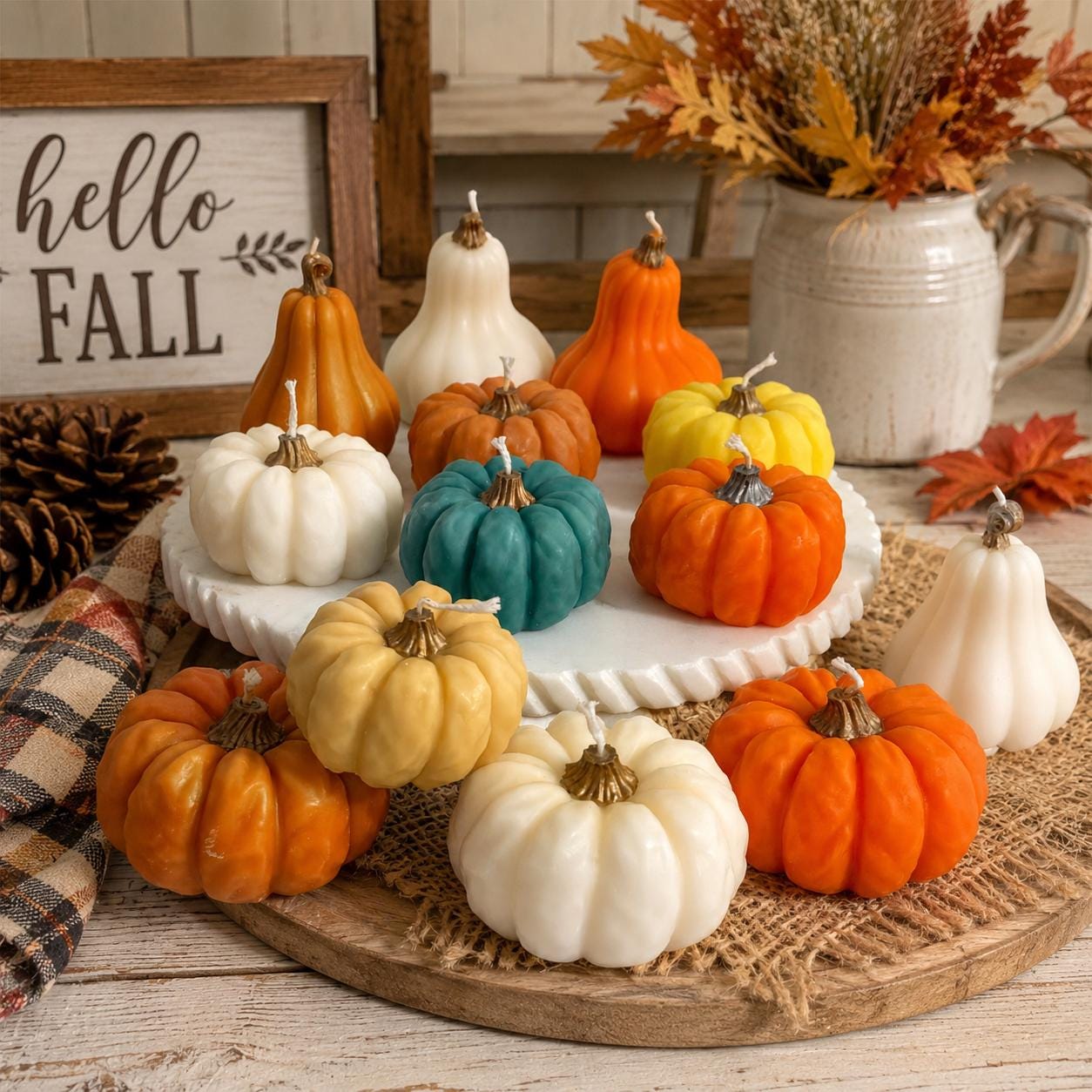 Pumpkins  Handmade Soy Candles, Fall Home Decor,  Thanksgiving Decorations,  Luxury Candle