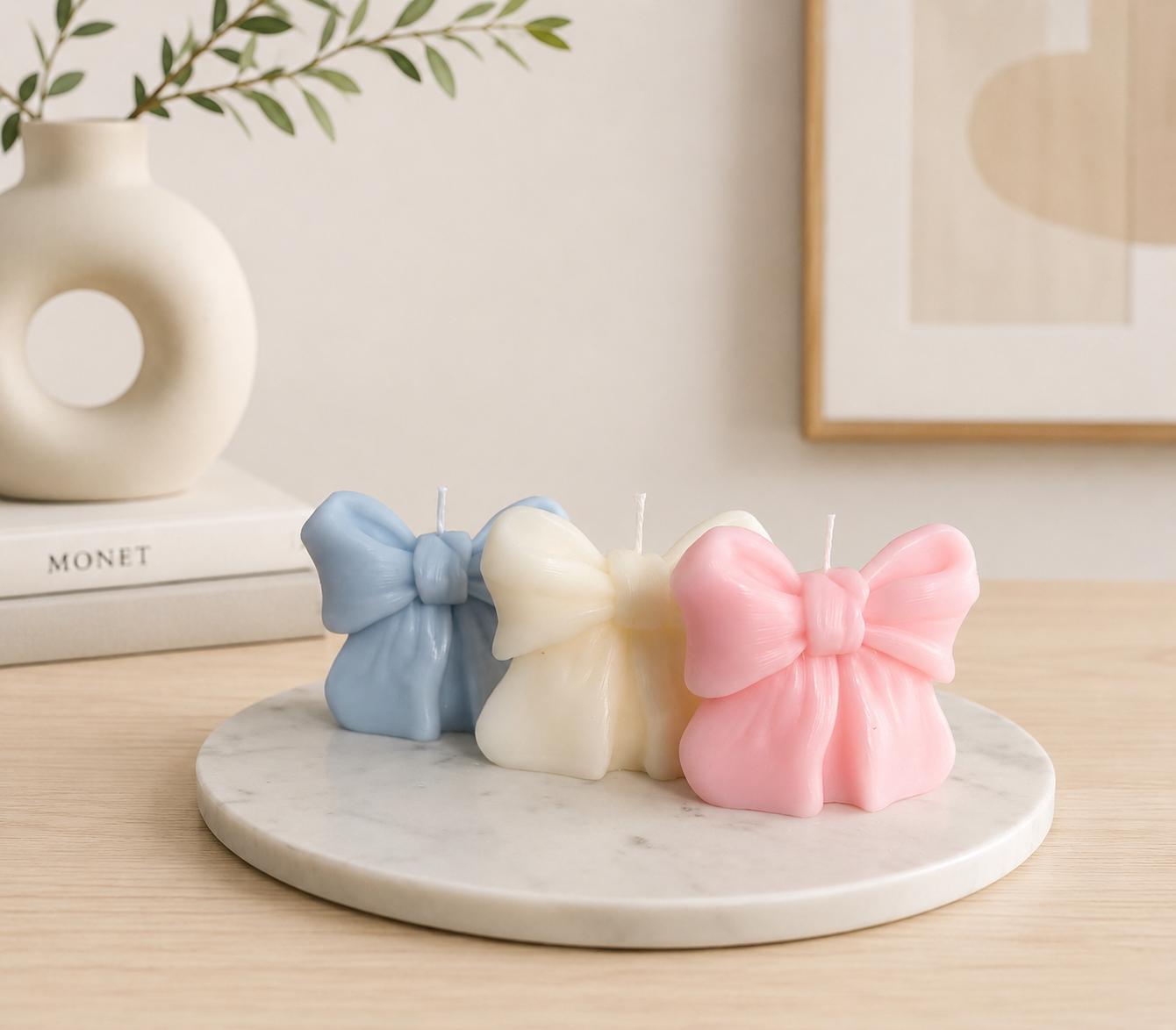 Handmade Bow Soy Candles, Home Decor, Party Favors, Gift for Her