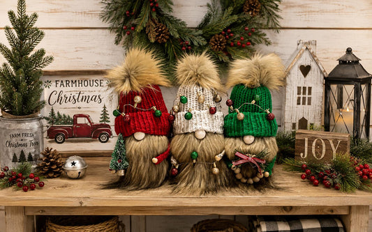 Christmas Gnome, Winter Holiday Home Decor, Tiered Tray Decorations
