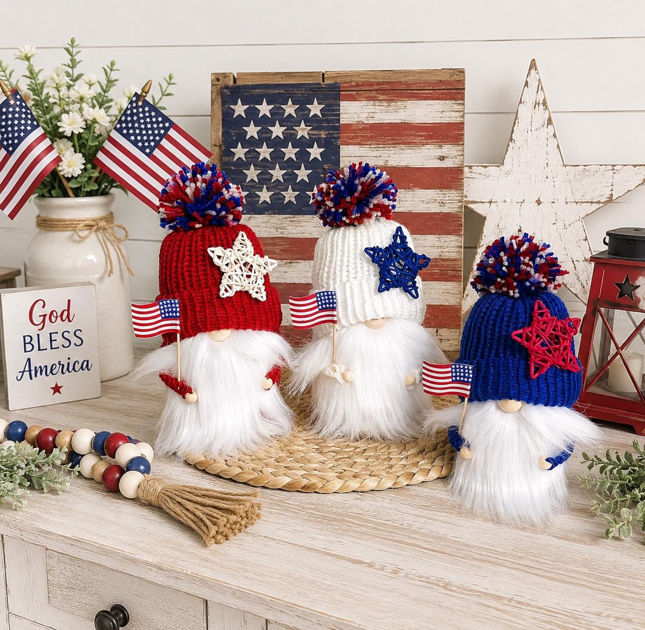 Fourth of July Gnome,  Holiday Home Decor