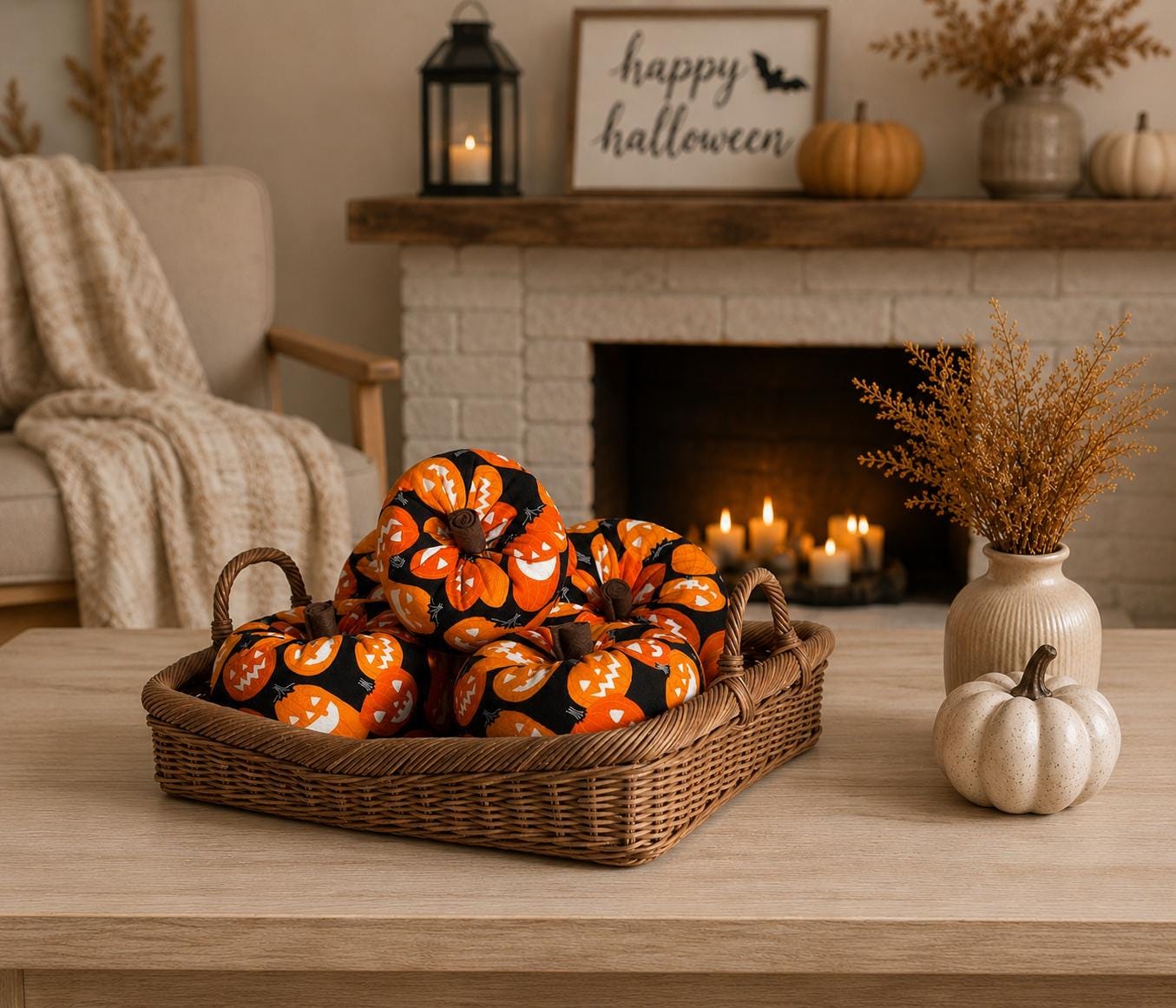 Handmade Flannel Pumpkins |  Fall Home Decor | Farmhouse Autumn Decor | Halloween Pumpkin Decor