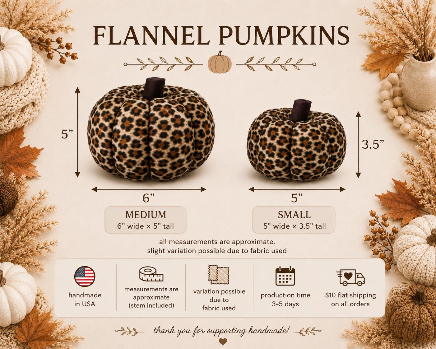 Set of 7 Knit and Flannel Pumpkins | Handmade Fall Decor | Thanksgiving decorations | Autumn Table Centerpiece