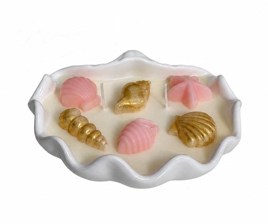 Seashells  Handmade Soy Candles, Cozy Home Decor, Beach House Decorations, Housewarming Gift, Luxury Candle