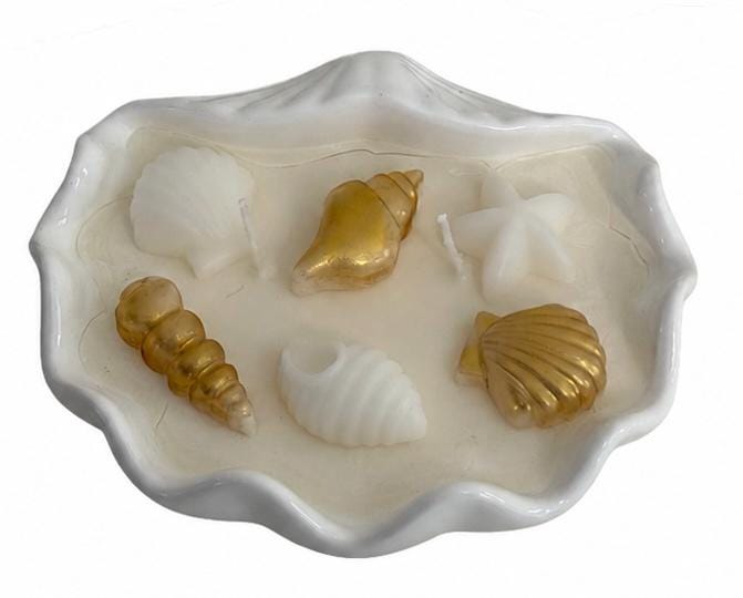 Seashells  Handmade Soy Candles, Cozy Home Decor, Beach House Decorations, Housewarming Gift, Luxury Candle