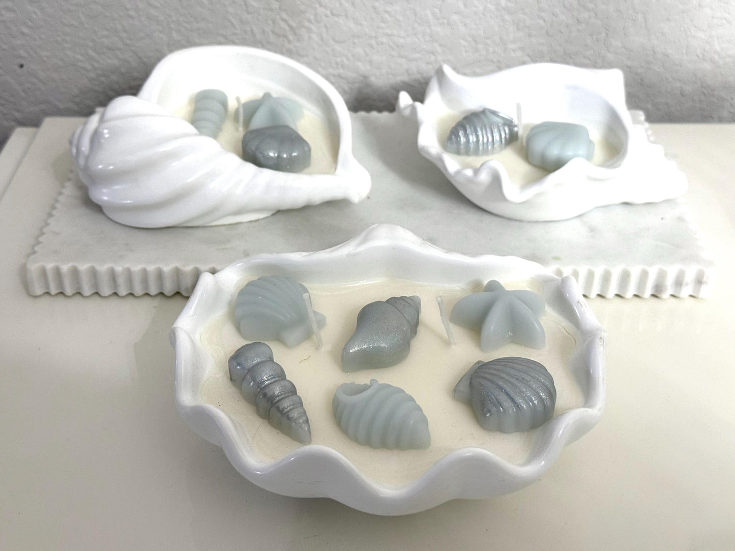 Seashells  Handmade Soy Candles, Cozy Home Decor, Beach House Decorations, Housewarming Gift, Luxury Candle